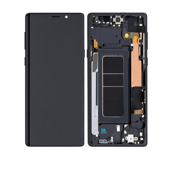 Replacement OLED Assembly With Frame Compatible For Samsung Galaxy Note 9 (Aftermarket Plus) (Midnight Black)