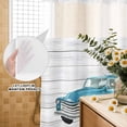 thumbnail image 3 of No Hook Shower Curtain, Summer Tropical Plants Shower Curtains for Bathroom with See Through Top Window, Farmhouse Truck Cactus Wooden Waterproof & Washable Bath Curtain Long 72"x78", 3 of 9