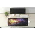 thumbnail image 2 of Galaxy Computer Mouse Pad, Nebula Gas Cloud Image Vivid Starfield Cloud Starry Deep Outer Space Print, Rectangle Non-Slip Rubber Mousepad Large, 31" x 12", Black Purple Yellow, by Ambesonne, 2 of 2