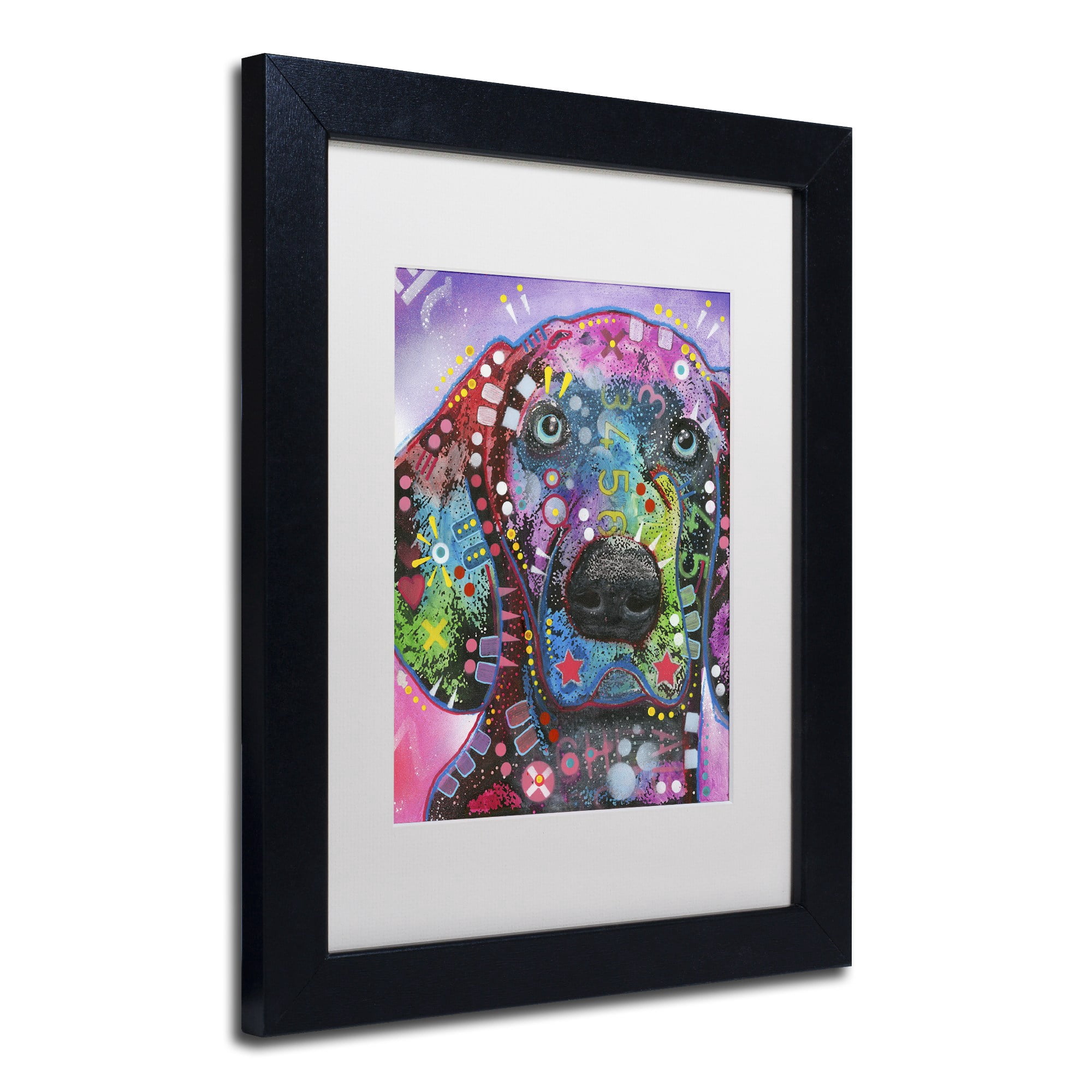 Trademark Fine Art "Purple Excitement" Canvas Art by Dean Russo, White Matte, Black Frame