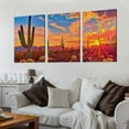 thumbnail image 2 of Ullo0ord Hello Saguaros in Sonoran Desert Over Sunset The Picture North American Nature Print On Canvas For Living Room Decor, 2 of 4