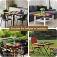 thumbnail image 5 of Rainbow Tie Dye Mandala Pattern Square Fitted Tablecloth with Elastic Edge,Square Table Cover,Washable Elastic Table Cover for Home Kitchen Party Decor 34"x34", 5 of 6