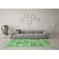thumbnail image 3 of Ahgly Company Machine Washable Indoor Round Abstract Turquoise Blue Modern Area Rugs, 6' Round, 3 of 4