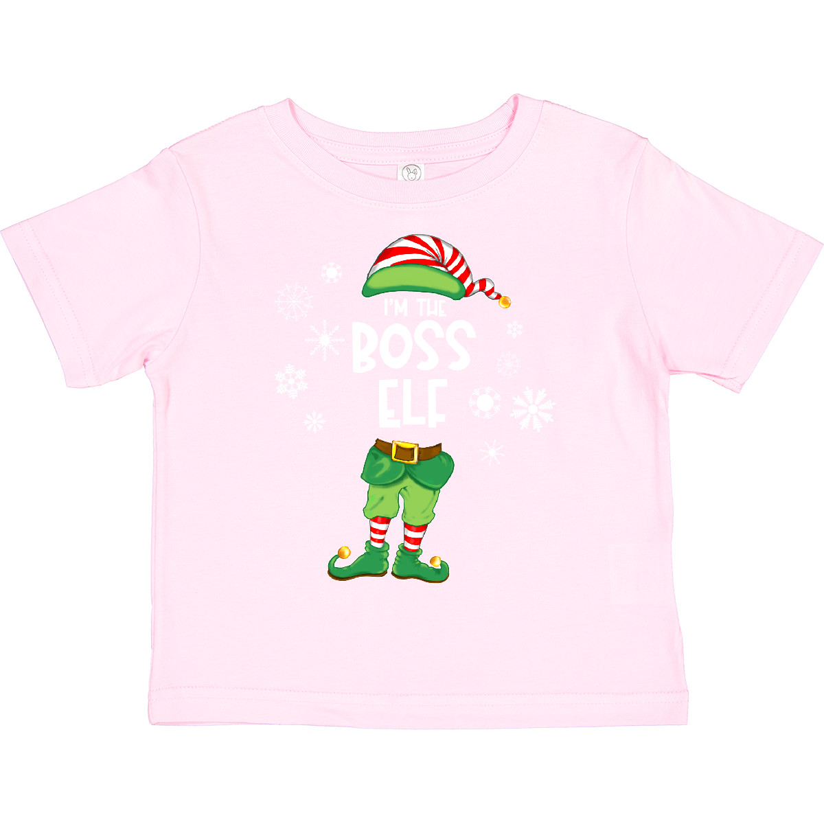 Inktastic Funny Christmas I'm the Boss Elf with Shoes and Hat Boys or Girls Toddler T-Shirt