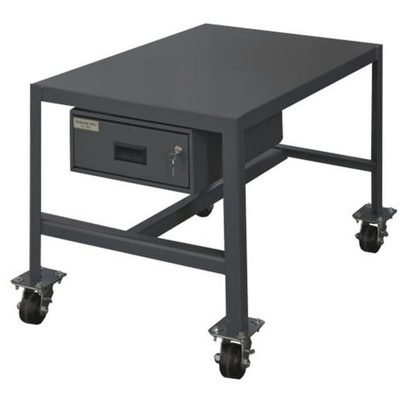 No. 95 Mobile Medium Duty Machine Tables with Drawer & 1 Top Shelf, Gray - 24 x 48 x 18 in.