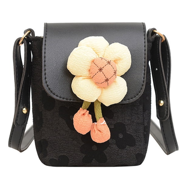 Bolso bandolera para mujer, bolso tipo cartera para mujer para teléfono móvil, bolso de hombro lateral con bolsillo para el cuello, 12 x 16 cm