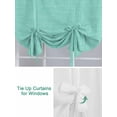 thumbnail image 3 of Turquoise Burlap Texture Tie Up Curtains for Windows 63 Inch Length Balloon Curtains Kitchen Adjustable Balloon Window Shade Farmhouse Vintage Aqua Tie Up Valance Bathroom Curtain Window 46"x63", 3 of 6