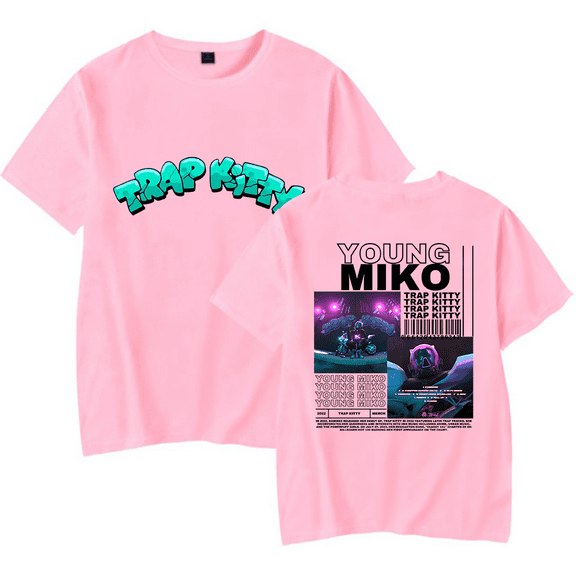 Young Miko Merch Trap Kitty Vintage 90s T-Shirt Men Women Fashion t shirt Men Women Rapper Cool Summer Short Sleeve Shirt Casual Streetwear Top Tee
