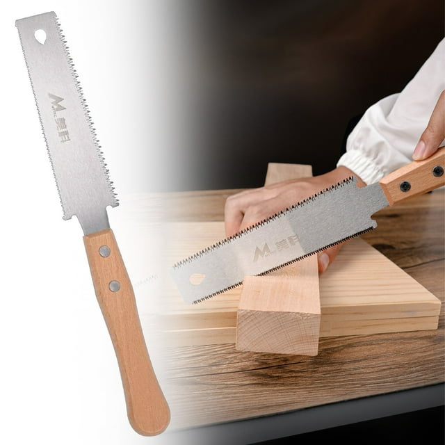 Japanese Double Edged Pull Saw 6/12 Inch Mini Flush Cut Hand Saw for Woodworking Portable Precision DIY & Outdoor Cutting Tool