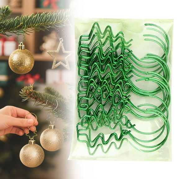 Christmas Tree Ornaments Hooks, 20 Pcs Ornament Hooks Bendable Metal Wire Hanging Hook Xmas Decorative Hooks for Christmas Tree Holiday Party Decor