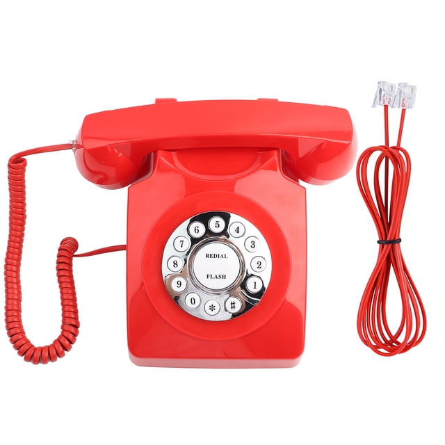 Teléfono antiguo vintage de estilo occidental con sonido nítido y almacenamiento de números - Rojo