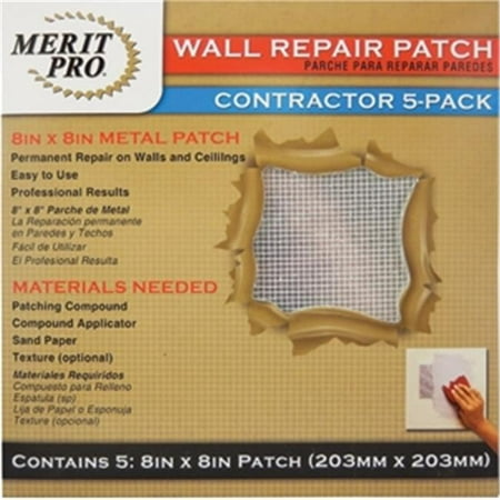 Merit Pro Distribution 8 x 8 in. Wall Repair Patch Contractor, 5 (Best Wall Filler Product)