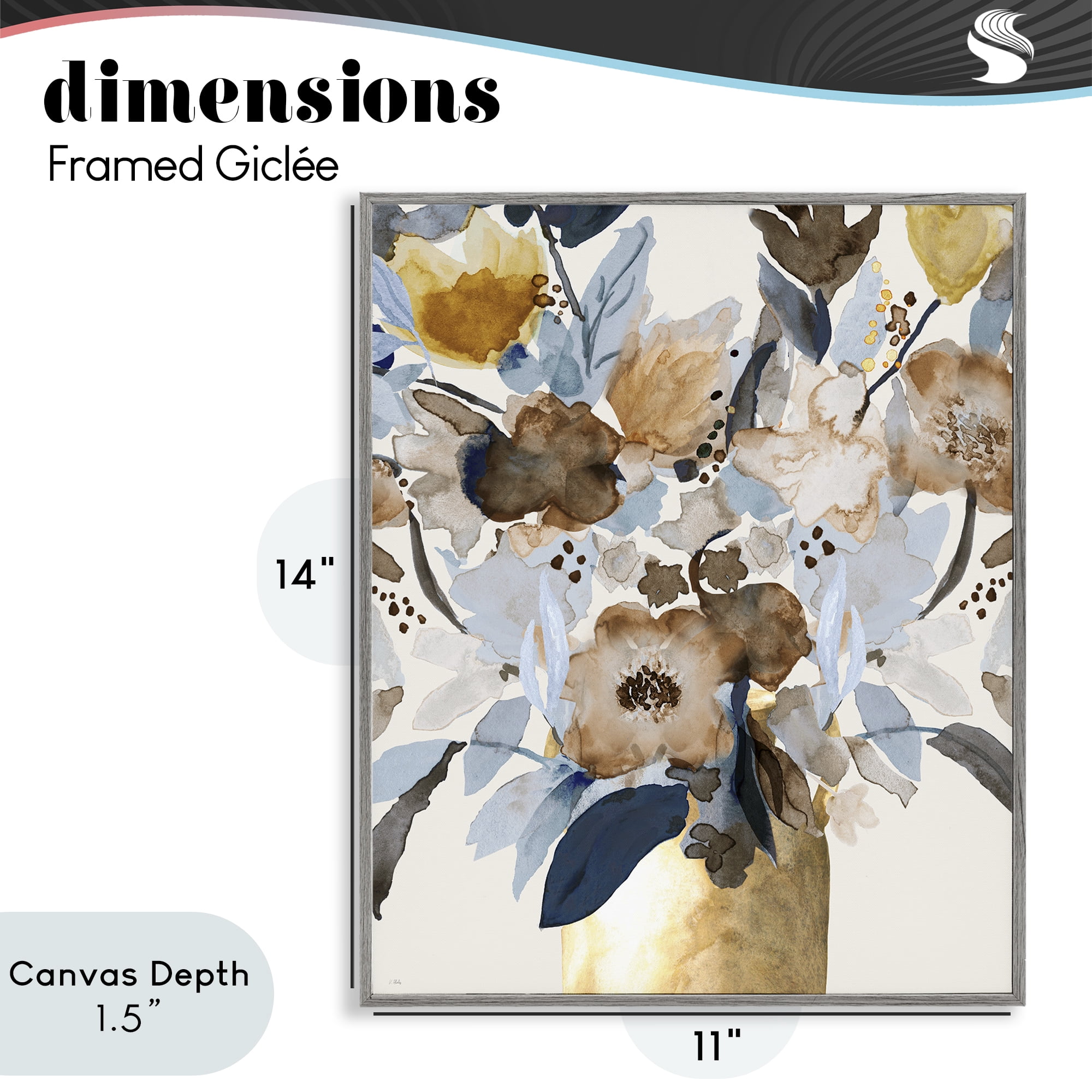 Stupell Industries Expressive Earthy Blossoms Gray Framed Giclee Art, design by Val Rhodes