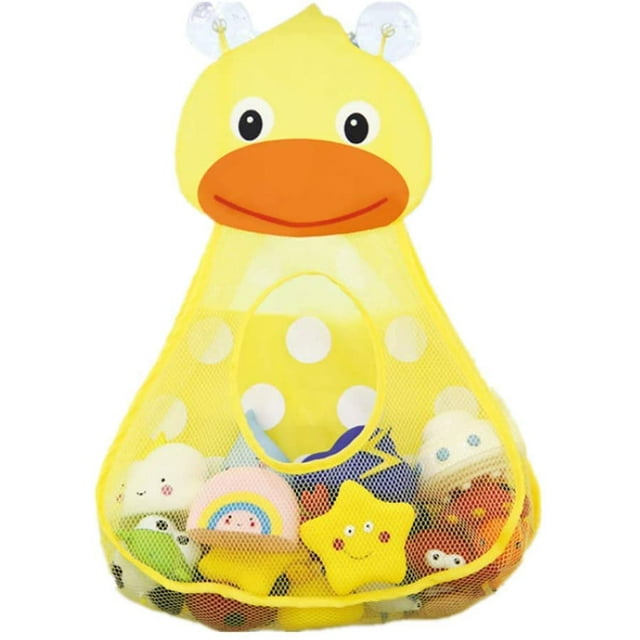 Kids Bath Toys Organizer Superior Quality Tub Toy Storage Mesh Shower Caddy Organizer Set with Anti-Slip Suction Cups Net Multiple-use Organization Bag for Bath Toys Duck