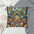 thumbnail image 2 of Colorful Triangle Throw Pillow Cover Terry Embroidery Accent Pillow Case Square Cushion Decorative Geometric Pillowcase for Bed Living Room Bedroom Decor Beige Yellow Blue, 2 of 5
