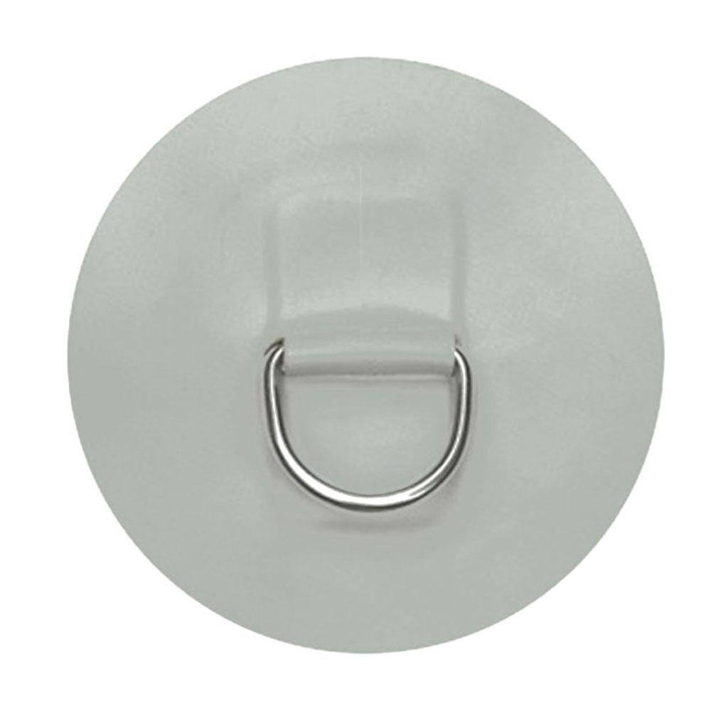 4 x Stainless steel D-ring Pad/Patch for PVC Inflatable Boat SUP Light Grey 