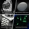 thumbnail image 3 of OLEVS Watch for Men Stainless Steel Business Dress Luxury Diamond Big Face Waterproof Mens Watches with Date Analog Wrist Men Watch Reloj para Hombre Black Dial, 3 of 12