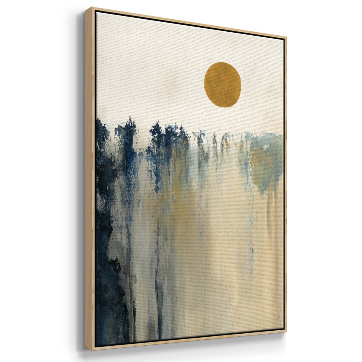 Equilibrium Framed Premium Gallery Wrapped Canvas - Ready to Hang - 27 x 41 - Natural Wood Floating Frame
