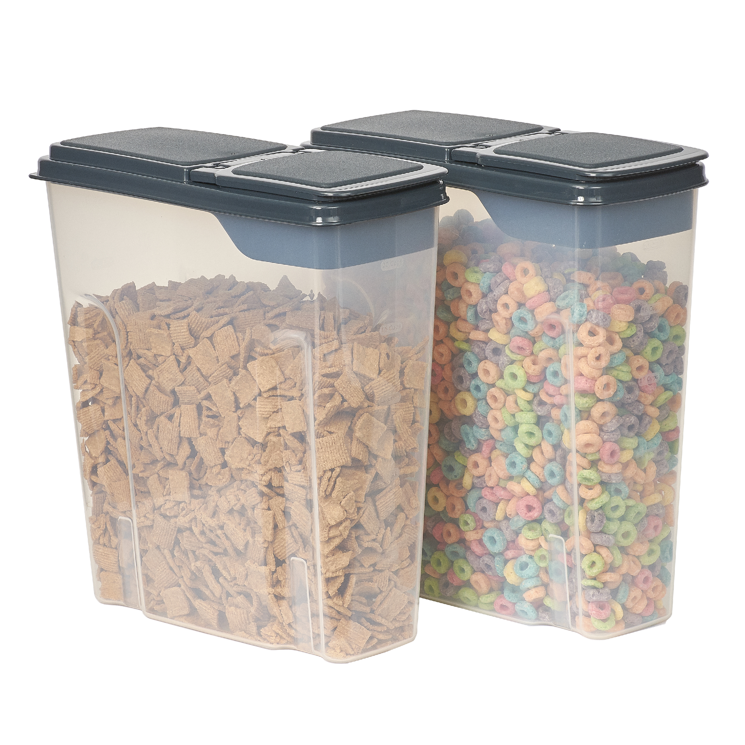 Mainstays Plastic Cereal Keeper Storage Containers, 2-Pack, Gray photo 4