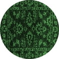thumbnail image 1 of Ahgly Company Indoor Round Abstract Emerald Green Modern Area Rugs, 4' Round, 1 of 4