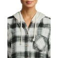 thumbnail image 4 of Time and Tru Women's Button Down Hooded Flannel Shirt, Sizes XS-XXXL, 4 of 5
