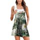 thumbnail image 1 of Gibobby Pantalones cortos Monos cortos de verano para mujer, informales, de lino, con tirantes ajustables, holgados, con peto y pierna ancha, monos con bolsillos(Verdinegro， XL), 1 of 3