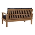 thumbnail image 4 of Modern Contemporary Urban Outdoor Patio Balcony Garden Furniture Lounge Sofa and Chair and Coffee Table Set, Wood, Navy Blue Natural, 4 of 9