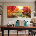 thumbnail image 4 of Automne Arbres Rouges Forêt Montagne Cascade Toile Impression Peintures pour Mur et Décoration Bureau Cadeaux Art Prêt à Accrocher, 4 of 5
