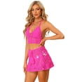 thumbnail image 1 of Conjunto de bikini de 2 piezas Allegra K, minifalda con parte superior de Cami calada, Rosa caliente, M, 1 of 6