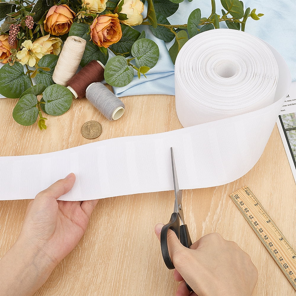 20M Polyester Pleated Curtain Tape for Home Curtains Window DIY Sewing White 73x0.5mm for making