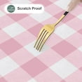 thumbnail image 4 of decorUhome Rectangle Tablecloth, Waterproof Vinyl Flannel Backed Table Cloth, Buffalo Wipeable Plastic Table Cover for Kitchen and Outdoor, Pink and White, 60" x 84", 4 of 9