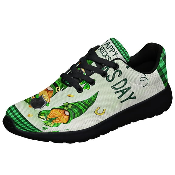 Happy Patrick's Day Gnomes Shoes Sneakers Black Size 3.5