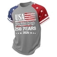 thumbnail image 4 of TUOYUAN Boys USA Anniversary Graphic Short Sleeve Tee 250th Kids Summer Top,Grey,SIZE:130, 4 of 4