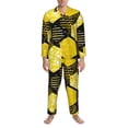 thumbnail image 4 of Kll Geometric Pattern With Bee Sleepwear Mens Flannel Pajamas,Long Cotton Pj Set, 4 of 9