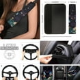 thumbnail image 4 of Jeiento Cute Cat 17 Piece Car Seat Cover Full Sets Car Accessories Set includes Car Front and Back Floor Mats Steering Wheel Covers Armrest Cover Flower Seat Belt Pads Coaster Keychain, 4 of 6