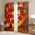 thumbnail image 2 of Erosebridal Pepperoni Pizza Curtains & Drapes Adults,Sausage Pizza Curtains Blackout Bedroom,Fast Food Themed Curtains Realistic Funny Food Window Curtain, 2 of 6
