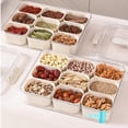 thumbnail image 6 of YIKA Tupperware Container Divided Serving Tray With Lid And Handle Snack Box Container Snack Organizer For Fruit Tray Or Condiment Tray For Party Kitchen Storage Beige, 6 of 7