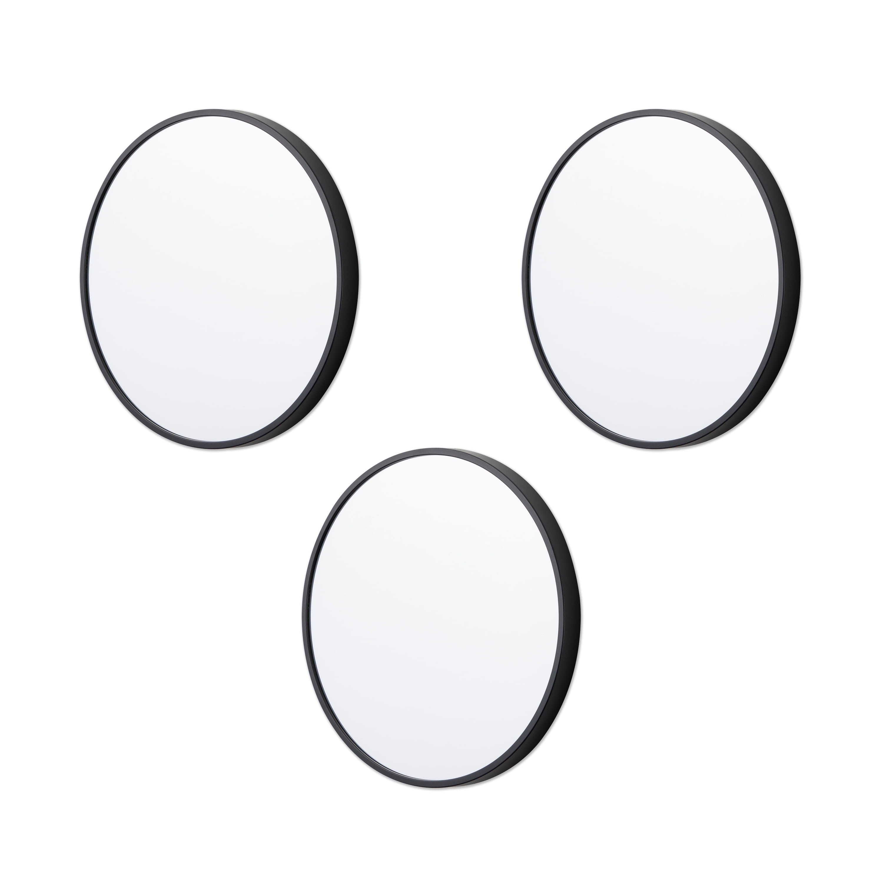 Mainstays x Black Round Small Decorative Wall Mirror for Bathroom or Living Room