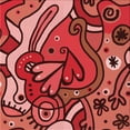 thumbnail image 1 of Ahgly Tapis d'Intérieur Lavable en Machine Carré Transitionnel Rouge Canneberge, 4 Pieds Carré, 1 of 7