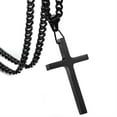 thumbnail image 5 of QQTDFG Polished Big Cross Pendant Necklace 316L Stainless Steel Men Women Cuban Chain-Black-40inch or 101cm, 5 of 5