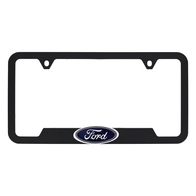 Marco para Placa Ford con Logo 3D en Plástico ABS Negro