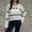 White, variant on Oversized Sweaters for Women Knit Tops for Women Crewneck Long Sleeved Print Knitted Sweaters Loose Fit Thick Pullover Fall Winter Comfortable Party Warm Top,Black