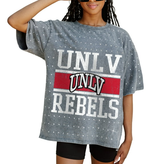 Women's Gameday Couture Gray UNLV Rebels On the Ball Oversized T-Shirt
