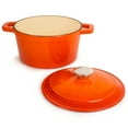 thumbnail image 3 of BergHOFF Neo 4pc Cast Iron Cookware Set, Fry Pan, Grill Pan & Round Dutch Oven, Orange, 3 of 8