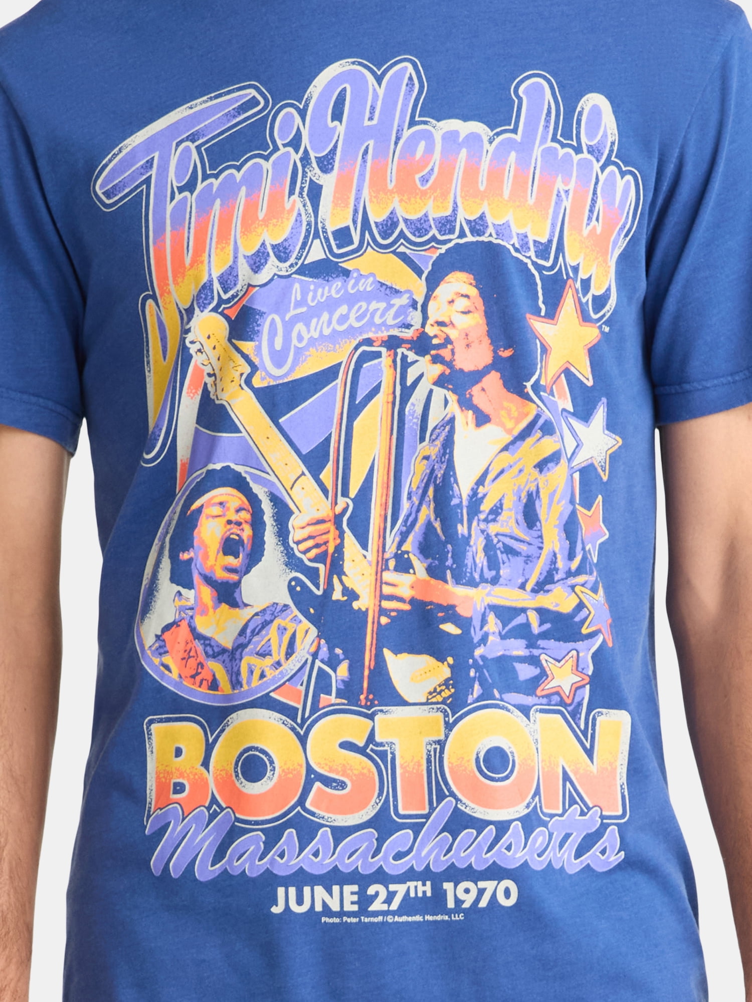 Jimi Hendrix Men's and Big Men's Boston Graphic Tee, Sizes S-3XL