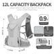 thumbnail image 2 of IX INOXTO Mochila de hidratación, mochila de agua ligera con vejiga de hidratación de 2 litros para hombres y mujeres, chaleco de hidratación para correr, senderismo, ciclismo, carrera, escalada (gris, 2 of 5