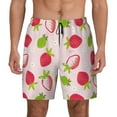 thumbnail image 2 of Picia Hand Drawn Strawberry pattern Mens Swim Trunks with Compression Liner Stretch Beach Shorts Quick Dry with Zipper Pockets No-Chafing Board Shorts-3X-Large, 2 of 9