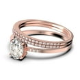 thumbnail image 4 of Beautiful Unique Art Deco 2.50 Carat Oval Cut Diamond Moissanite Engagement Ring, Classic Wedding Ring, Two Matching Band in 925 Sterling Silver With 18k Rose Gold Plating Gift For Her, 4 of 4