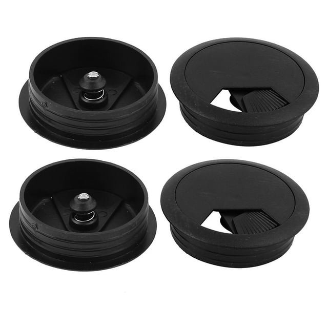 Desk Grommet 2 Inch, Plastic Desk Wire Cord Cable Hole Cover Grommet - 4 Packs, Black