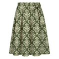 thumbnail image 4 of Jane Wardrobe Adjustable Side Tie Damask Print Flared Mini Apron Skirt Women Silky Satin Oktoberfest Bottom 1PC S-M-L, 4 of 4